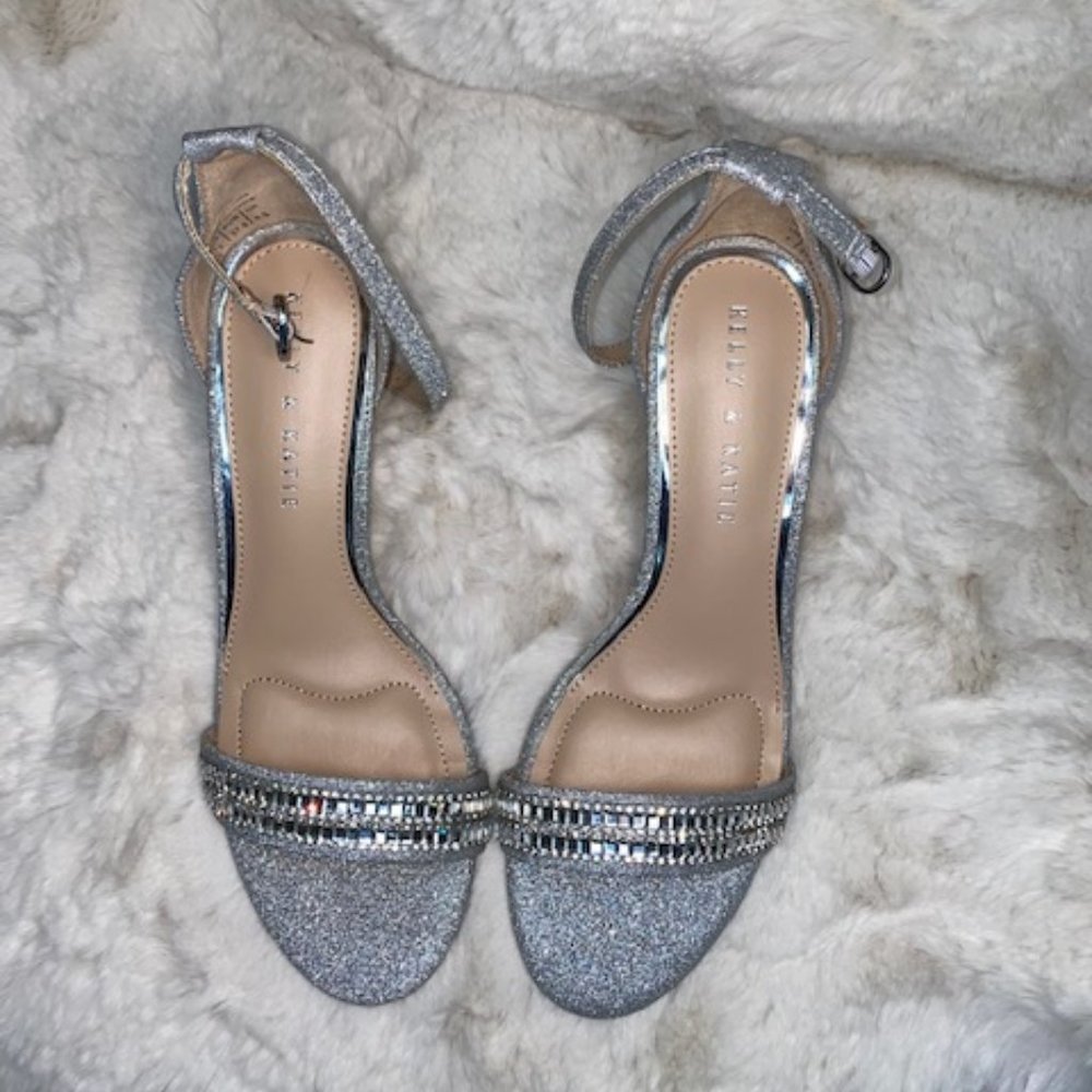 New K&K Silver Strap Heels
